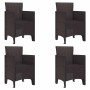 Conjunto de Comedor de Jardín 5 pcs Marrón Ratan Polt