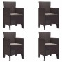 Conjunto de Comedor de Jardín 5 pcs Marrón Ratan Polt