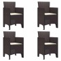 Conjunto de Comedor de Jardín 5 pcs Marrón Ratan Polt