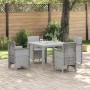 Conjunto de Comedor de Jardín 5 pcs Gris Claro Ratan Polt