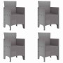 Conjunto de Comedor de Jardín 5 pcs Gris Claro Ratan Polt