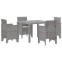 Conjunto de Comedor de Jardín 5 pcs Gris Claro Ratan Polt