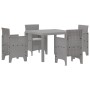 Conjunto de Comedor de Jardín 5 pcs Gris Claro Ratan Polt