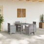 Conjunto de Comedor de Jardín 5 pcs Gris Claro Ratan Polt