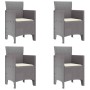 Conjunto de Comedor de Jardín 5 pcs Gris Claro Ratan Polt
