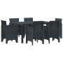 Conjunto de Comedor de Jardín 7 pcs Antracita Ratan Polt