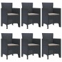 Conjunto de Comedor de Jardín 7 pcs Antracita Ratan Polt