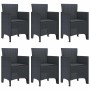 Conjunto de Comedor de Jardín 7 pcs Antracita Ratan Polt