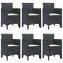 Conjunto de Comedor de Jardín 7 pcs Antracita Ratan Polt