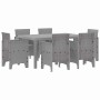 Conjunto de Comedor de Jardín 7 pcs Gris Claro Ratan Polt
