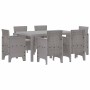 Conjunto de Comedor de Jardín 7 pcs Gris Claro Ratan Polt