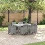 Conjunto de Comedor de Jardín 7 pcs Gris Claro Ratan Polt