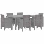Conjunto de Comedor de Jardín 7 pcs Gris Claro Ratan Polt