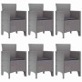 Conjunto de Comedor de Jardín 7 pcs Gris Claro Ratan Polt