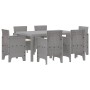 Conjunto de Comedor de Jardín 7 pcs Gris Claro Ratan Polt