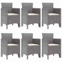 Conjunto de Comedor de Jardín 7 pcs Gris Claro Ratan Polt