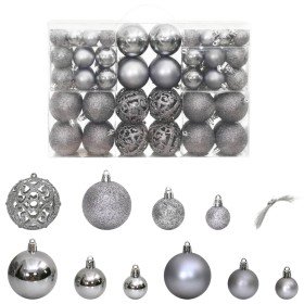 Bolas de Navidad 100 unidades gris 3 / 4 / 6 cm Bolas de Navidad 100 unidades gris 3 / 4 / 6 cm