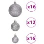 Bolas de Navidad 100 unidades gris 3 / 4 / 6 cm