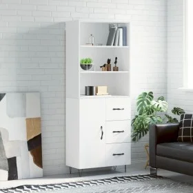 Hohes weißes Sperrholz-Sideboard 69,5 x 34 x 180 cm von vidaXL, Sideboards - Ref: Foro24-3189437, Preis: 143,40 €, Rabatt: %