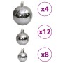 Bolas de Navidad 100 unidades gris 3 / 4 / 6 cm