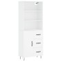 Hohes weißes Sperrholz-Sideboard 69,5 x 34 x 180 cm von vidaXL, Sideboards - Ref: Foro24-3189437, Preis: 152,17 €, Rabatt: %