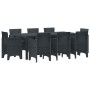 Conjunto de Comedor de Jardín 9 pcs Antracita Ratan Polt