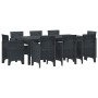 Conjunto de Comedor de Jardín 9 pcs Antracita Ratan Polt