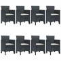 Conjunto de Comedor de Jardín 9 pcs Antracita Ratan Polt