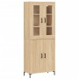 Aparador alto madera contrachapada color roble 69,5x34x180 cm de vidaXL, Aparadores - Ref: Foro24-3198212, Precio: 173,55 €, ...