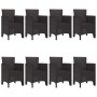 Conjunto de Comedor de Jardín 9 pcs Marrón Ratan Polt