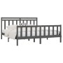 Solid gray pine wood bed frame 200x200 cm by vidaXL, Beds and slatted bases - Ref: Foro24-3107050, Price: 172,03 €, Discount: %
