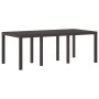 Conjunto de Comedor de Jardín 9 pcs Marrón Ratan Polt