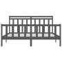 Bettgestell aus massivem, grauem Kiefernholz, 200 x 200 cm von vidaXL, Betten und Lattenroste - Ref: Foro24-3107050, Preis: 1...