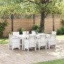 Conjunto de Comedor de Jardín 9 pcs Blanco Ratan Polt