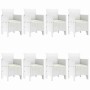 Conjunto de Comedor de Jardín 9 pcs Blanco Ratan Polt
