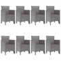 Conjunto de Comedor de Jardín 9 pcs Gris Claro Ratan Polt