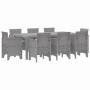 Conjunto de Comedor de Jardín 9 pcs Gris Claro Ratan Polt