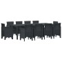 Conjunto de Comedor de Jardín 11 pcs Antracita Ratan Polt