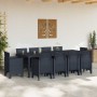 Conjunto de Comedor de Jardín 11 pcs Antracita Ratan Polt