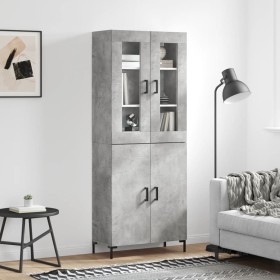 Aparador alto madera contrachapada gris hormigón 69,5x34x180 cm de vidaXL, Aparadores - Ref: Foro24-3198213, Precio: 160,33 €...