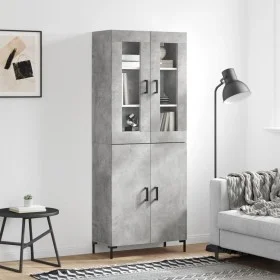 Concrete gray plywood tall sideboard 69.5x34x180 cm by vidaXL, Sideboards - Ref: Foro24-3198213, Price: 156,22 €, Discount: %