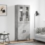 Hohes Sideboard aus betongrauem Sperrholz, 69,5 x 34 x 180 cm von vidaXL, Sideboards - Ref: Foro24-3198213, Preis: 160,33 €, ...