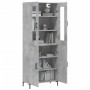 Aparador alto madera contrachapada gris hormigón 69,5x34x180 cm de vidaXL, Aparadores - Ref: Foro24-3198213, Precio: 160,33 €...