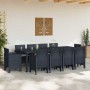 Conjunto de Comedor de Jardín 11 pcs Antracita Ratan Polt