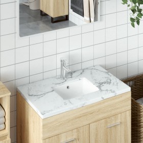 Lavabo de baño rectangular cerámica blanco 39x30x18,5 cm