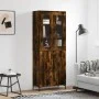 Hohes Sideboard aus geräuchertem Eichensperrholz, 69,5 x 34 x 180 cm von vidaXL, Sideboards - Ref: Foro24-3198214, Preis: 158...