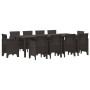 Conjunto de Comedor de Jardín 11 pcs Marrón Ratan Polt