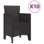 Conjunto de Comedor de Jardín 11 pcs Marrón Ratan Polt