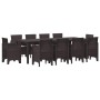 Conjunto de Comedor de Jardín 11 pcs Marrón Ratan Polt