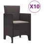 Conjunto de Comedor de Jardín 11 pcs Marrón Ratan Polt